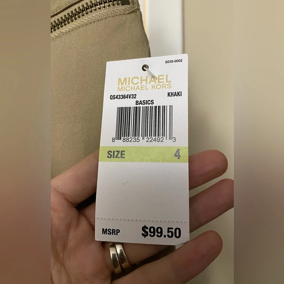 NWT MICHAEL Michael Kors Khaki Pants Size 4 - Picture 4 of 7